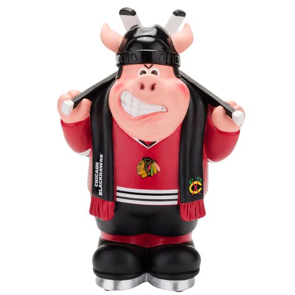 NHL Blackhawks Piggy Bank Resin Caricature Team Logo Chicago New Hockey - Picture 1 of 3